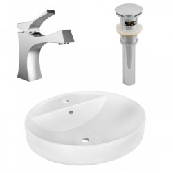 American Imaginations AI-26401 18.1-in. W Above Counter White Vessel Set For 1 Hole Center Faucet - Faucet Included