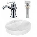 American Imaginations AI-26402 18.1-in. W Above Counter White Vessel Set For 1 Hole Center Faucet - Faucet Included