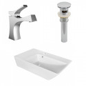 American Imaginations AI-26407 25.5-in. W Above Counter White Vessel Set For 1 Hole Center Faucet - Faucet Included