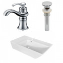 American Imaginations AI-26408 25.5-in. W Above Counter White Vessel Set For 1 Hole Center Faucet - Faucet Included