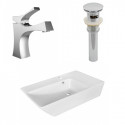 American Imaginations AI-26413 25.5-in. W Above Counter White Vessel Set For 1 Hole Center Faucet - Faucet Included