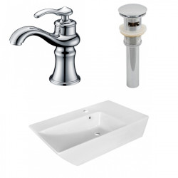 American Imaginations AI-26414 25.5-in. W Above Counter White Vessel Set For 1 Hole Center Faucet - Faucet Included