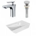 American Imaginations AI-26416 25.5-in. W Above Counter White Vessel Set For 1 Hole Center Faucet - Faucet Included