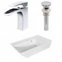 American Imaginations AI-26417 25.5-in. W Above Counter White Vessel Set For 1 Hole Center Faucet - Faucet Included