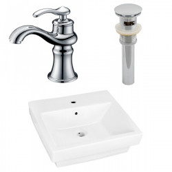 American Imaginations AI-26420 20.5-in. W Above Counter White Vessel Set For 1 Hole Center Faucet - Faucet Included