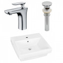 American Imaginations AI-26422 20.5-in. W Above Counter White Vessel Set For 1 Hole Center Faucet - Faucet Included