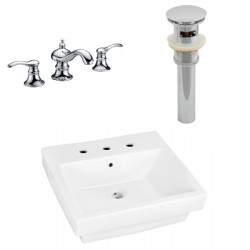 American Imaginations AI-26426 20.5-in. W Above Counter White Vessel Set For 3H8-in. Center Faucet - Faucet Included