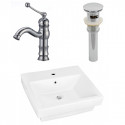 American Imaginations AI-26436 20.5-in. W Semi-Recessed White Vessel Set For 1 Hole Center Faucet - Faucet Included