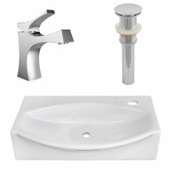American Imaginations AI-26455 16.5-in. W Above Counter White Vessel Set For 1 Hole Right Faucet - Faucet Included