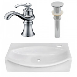 American Imaginations AI-26456 16.5-in. W Above Counter White Vessel Set For 1 Hole Right Faucet - Faucet Included