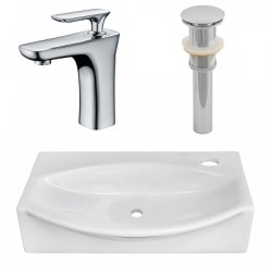 American Imaginations AI-26458 16.5-in. W Above Counter White Vessel Set For 1 Hole Right Faucet - Faucet Included