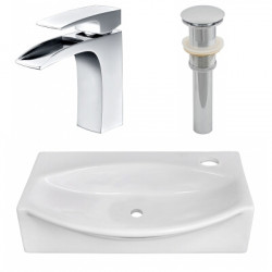 American Imaginations AI-26459 16.5-in. W Above Counter White Vessel Set For 1 Hole Right Faucet - Faucet Included