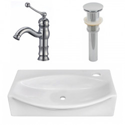 American Imaginations AI-26460 16.5-in. W Above Counter White Vessel Set For 1 Hole Right Faucet - Faucet Included