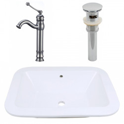 American Imaginations AI-26468 21.75-in. W Undermount White Vessel Set For Deck Mount Drilling - Faucet Included