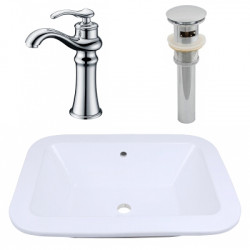 American Imaginations AI-26469 21.75-in. W Drop In White Vessel Set For Deck Mount Drilling - Faucet Included