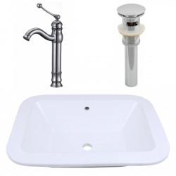 American Imaginations AI-26470 21.75-in. W Drop In White Vessel Set For Deck Mount Drilling - Faucet Included
