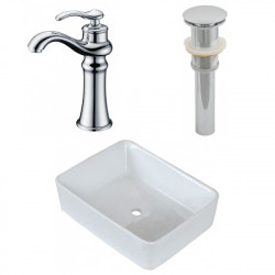 American Imaginations AI-26477 18.75-in. W Above Counter White Vessel Set For Deck Mount Drilling - Faucet Included