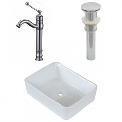 American Imaginations AI-26478 18.75-in. W Above Counter White Vessel Set For Deck Mount Drilling - Faucet Included