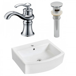 American Imaginations AI-26494 22.25-in. W Above Counter White Vessel Set For 1 Hole Center Faucet - Faucet Included