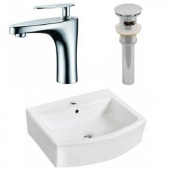 American Imaginations AI-26495 22.25-in. W Above Counter White Vessel Set For 1 Hole Center Faucet - Faucet Included