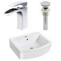American Imaginations AI-26497 22.25-in. W Above Counter White Vessel Set For 1 Hole Center Faucet - Faucet Included