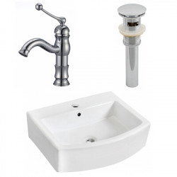 American Imaginations AI-26498 22.25-in. W Above Counter White Vessel Set For 1 Hole Center Faucet - Faucet Included
