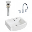 American Imaginations AI-26504 22.25-in. W Above Counter White Vessel Set For 3H8-in. Center Faucet - Faucet Included