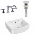 American Imaginations AI-26515 22.25-in. W Wall Mount White Vessel Set For 3H8-in. Center Faucet - Faucet Included
