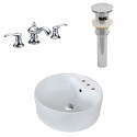 American Imaginations AI-26518 18.25-in. W Above Counter White Vessel Set For 3H8-in. Center Faucet - Faucet Included