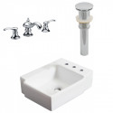 American Imaginations AI-26524 16.25-in. W Above Counter White Vessel Set For 3H8-in. Right Faucet - Faucet Included