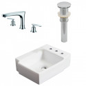 American Imaginations AI-26525 16.25-in. W Above Counter White Vessel Set For 3H8-in. Right Faucet - Faucet Included