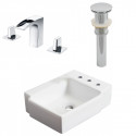 American Imaginations AI-26526 16.25-in. W Above Counter White Vessel Set For 3H8-in. Right Faucet - Faucet Included