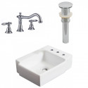American Imaginations AI-26527 16.25-in. W Above Counter White Vessel Set For 3H8-in. Right Faucet - Faucet Included
