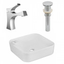 American Imaginations AI-26547 17-in. W Above Counter White Vessel Set For 1 Hole Left Faucet - Faucet Included