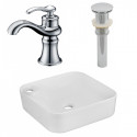 American Imaginations AI-26548 17-in. W Above Counter White Vessel Set For 1 Hole Left Faucet - Faucet Included