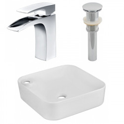 American Imaginations AI-26551 17-in. W Above Counter White Vessel Set For 1 Hole Left Faucet - Faucet Included