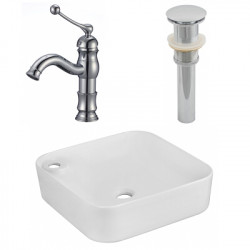 American Imaginations AI-26552 17-in. W Above Counter White Vessel Set For 1 Hole Left Faucet - Faucet Included