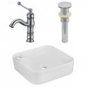 American Imaginations AI-26552 17-in. W Above Counter White Vessel Set For 1 Hole Left Faucet - Faucet Included