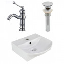 American Imaginations AI-26558 13.75-in. W Wall Mount White Vessel Set For 1 Hole Center Faucet - Faucet Included