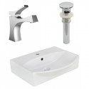 American Imaginations AI-26571 19.5-in. W Above Counter White Vessel Set For 1 Hole Center Faucet - Faucet Included