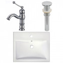 American Imaginations AI-26594 20.75-in. W Semi-Recessed White Vessel Set For 1 Hole Center Faucet - Faucet Included