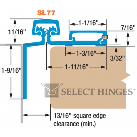 Select SL77 Half Surface Geared Continuous Hinge