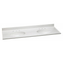 Design House Cultured Marble 8" Widespread Double Vanity Top 61", Solid White Finish