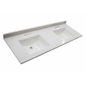 Design House 557678-WHT Cultured Marble Camilla Double Vanity Top 61", Solid White Finish
