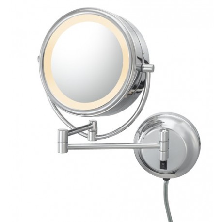 Kimball & 92585HW - Polished Nickel Young Double Sided LED Lighted Mirror - Grounded Hardwired