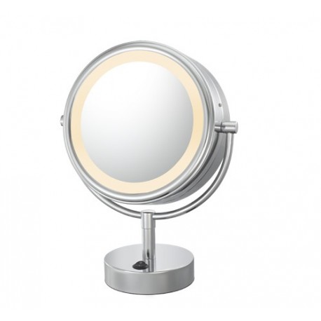 Kimball & 72585 - Polished Nickel Young Lighted Neo Modern LED Vanity Mirror - 6 ft. Power Cord