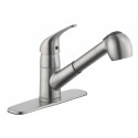 Design House 548396 Milano Single Handle Pull-Out Sprayer Kitchen Faucet, Satin Nickel