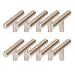 Design House T-Pull Knob, 10-Pack, Stainless Steel Finish