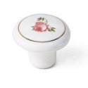 Laurey 02042 1-1/2" Porcelain White Knob with Flower Design