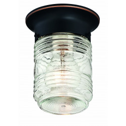 Design House Jelly Jar 1-Light Indoor/Outdoor Flush Mount Ceiling Light